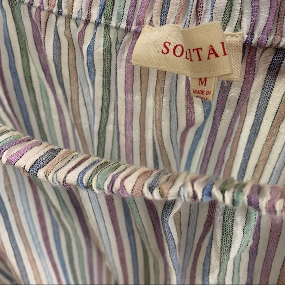 SOLITAIRE RAINBOW STRIPED BELL SLEEVE OFF SHOULDER - Picture 3 of 16